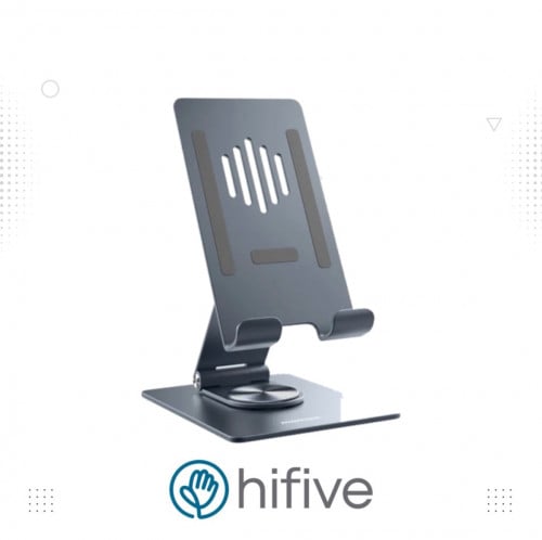 حامل جوال و تابلت موماكس قابل للدوران 360 درجة مصنوع من الألومنيوم - رمادي