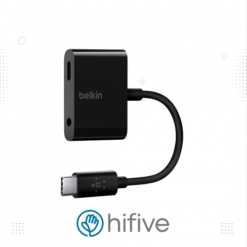 وصلة الصوت من بيلكن تحول مدخل USB-C الى AUX + USB-C