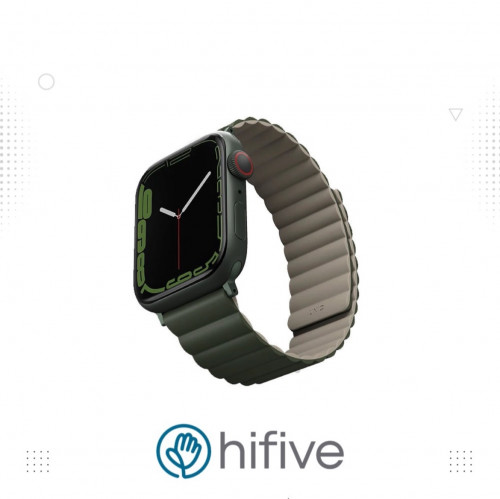 سوار مغناطيسي لساعة ابل يونيك ريفيكس مقاس 45/44/42 مم - أخضر / رمادي