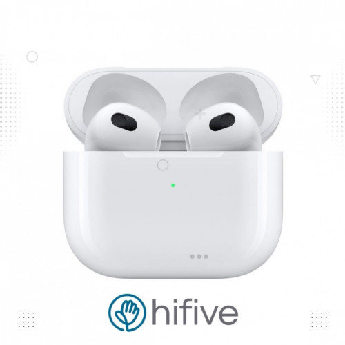 أبل ايربودز مع غطاء شحن لاسلكي، الجيل الثالث، أبيض