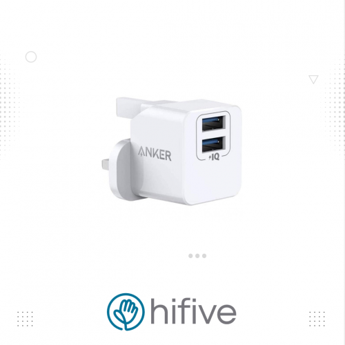 فيش انكر ميني منفذين ذكية 12 واط - أبيض