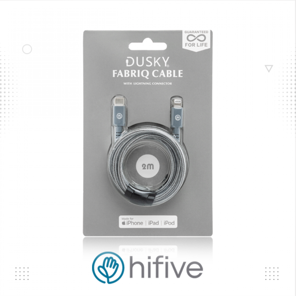 كابل Type C PD قماشي 2 متر من دسكي رصاصي