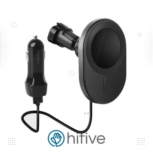 قاعدة اينرجيا ماج سيف مع شاحن سيارة و شاحن وايرلس 10 واط - رصاصي