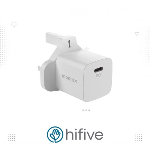 شاحن جداري موماكس ون بلق ميني بمنفذ PD وبقوة 20 واط - أبيض