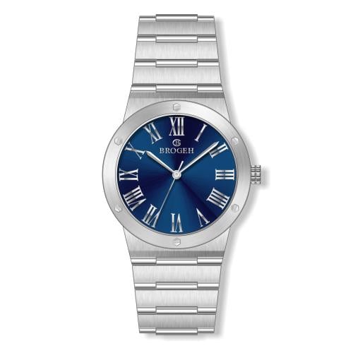 ساعة رجالي بروجيه 23008 فضي ميناء أزرق