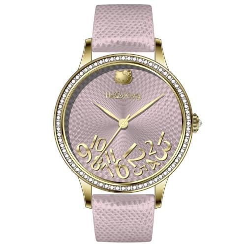 ساعة نسائي من هالو كيتي 18111  جلد زهري