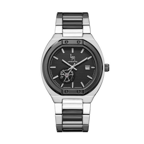 ساعة رجالي  لويس ريفال 3305 اسود وفضي ميناء اسود