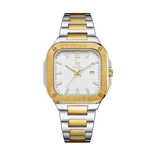 ساعة رجالي  لويس ريفال 3307 لونين ذهبي ميناء أبيض