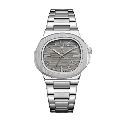 ساعة رجالي  لويس ريفال 3010 فضي ميناء رصاصي