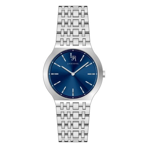ساعة رجالي لويس ريفال 23013  فضي ميناء ازرق
