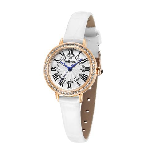 ساعة نسائي من هالو كيتي 21029 جلدابيض
