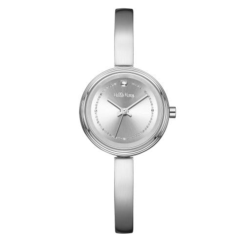 ساعة نسائي من هالو كيتي18039 فضي كامل