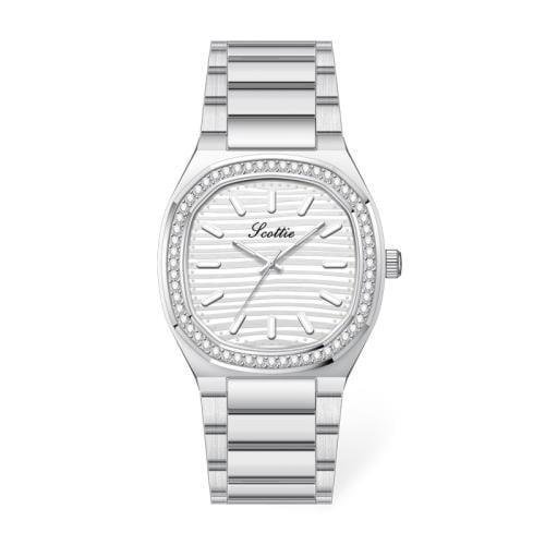 ساعة نسائي سكلوتي  9696 فضي ميناء ابيض