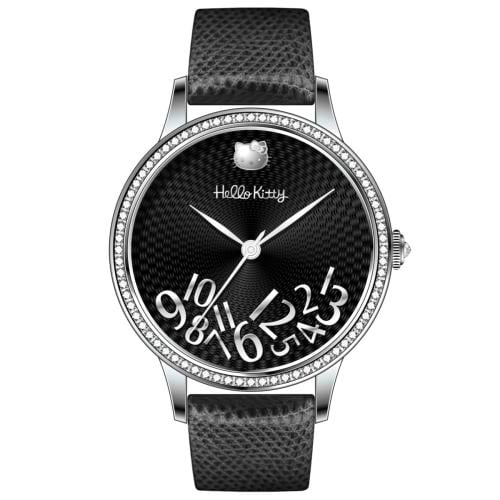 ساعة نسائي من هالو كيتي 18111  جلد أسود