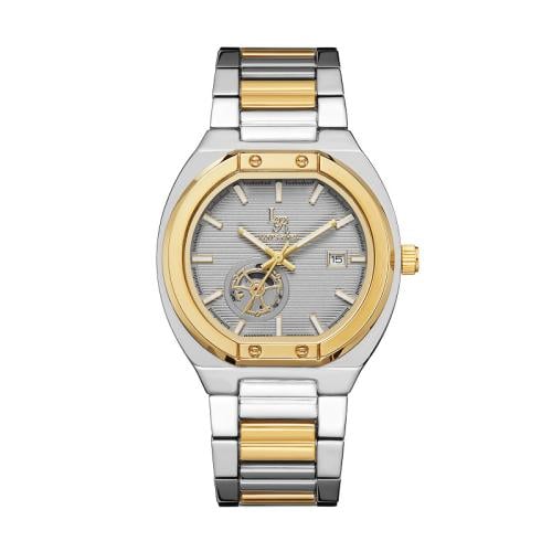 ساعة رجالي  لويس ريفال 3305 لونين ذهبي ميناء رصاصي