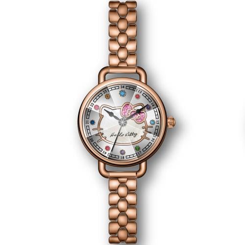 ساعة نسائي من هالو كيتي18030  نحاسي ميناء ابيض