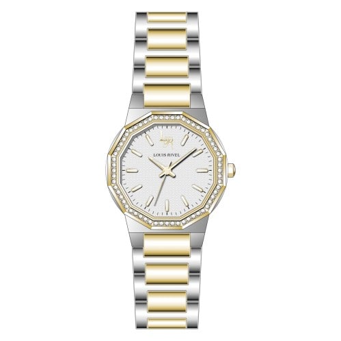 ساعة نسائي لويس ريفال 23018 لونين ذهبي ميناءابيض
