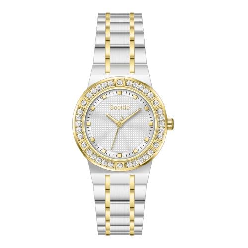 ساعة نسائي سكلوتي  9714 لونين ذهبي ميناء ابيض