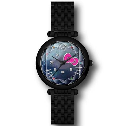 ساعة نسائي  من هالو كيتي 18020 اسود ميناء ازرق