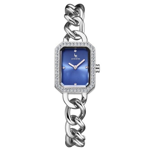 ساعة نسائي  من لويس ريفال  091 فضي ميناء ازرق