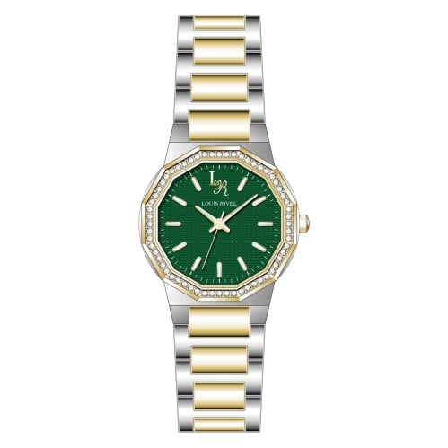 ساعة نسائي لويس ريفال 23018 لونين ذهبي ميناء اخضر