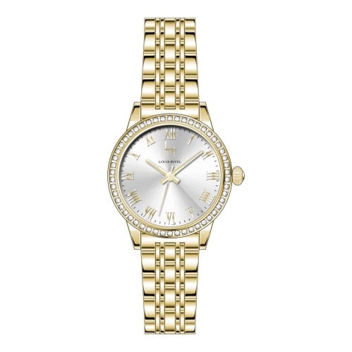 ساعة نسائي  لويس ريفال 23015 ذهبي ميناء ابيض