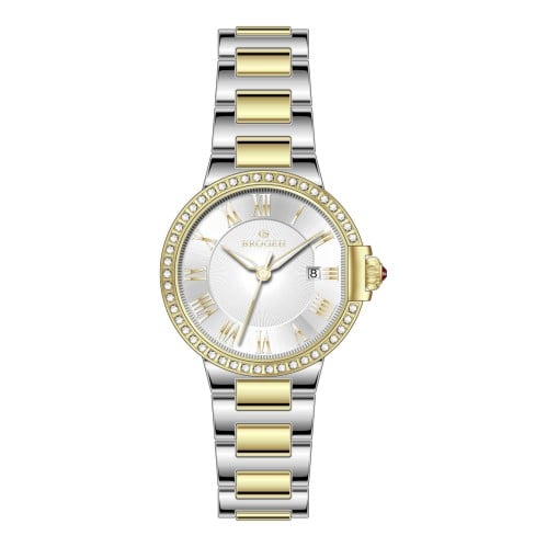 ساعةنسائي بروجيه 23002 لونين ذهبي ميناء ابيض