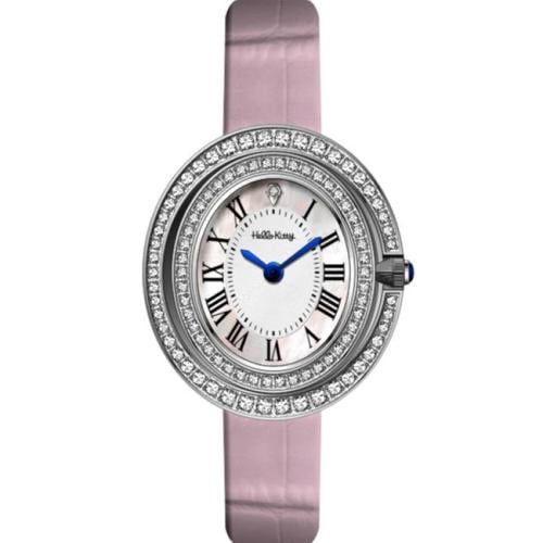 ساعة نسائي من هالو كيتي 18061  جلد زهري