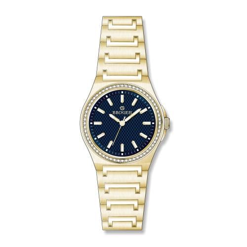 ساعة نسائي بروجيه 23002 ذهبي ميناء كحلي