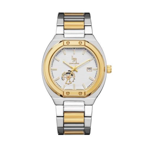 ساعة رجالي  لويس ريفال 3305 لونين ذهبي ميناء أبيض