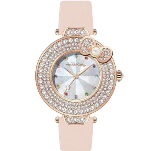 ساعة نسائي من هالو كيتي 18075  جلد بيج