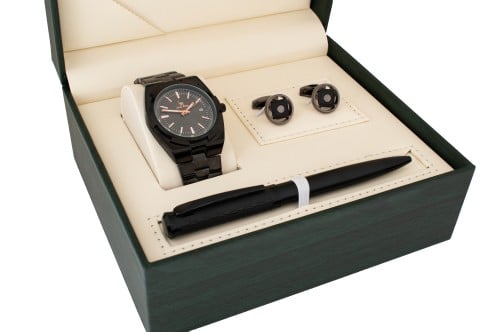 طقم ساعه رجالي لويس ريفال5153 اسود كامل