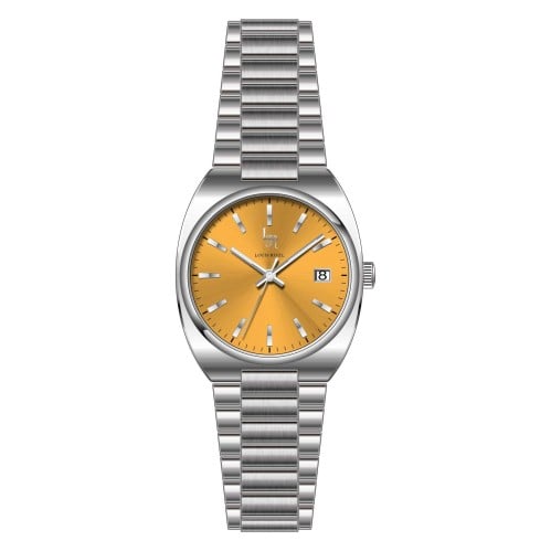 ساعة رجالي لويس ريفال 23006  فضي ميناء اصفر