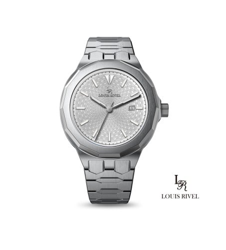 ساعة رجالي لويس ريفال 1099 فضي ميناء ابيض
