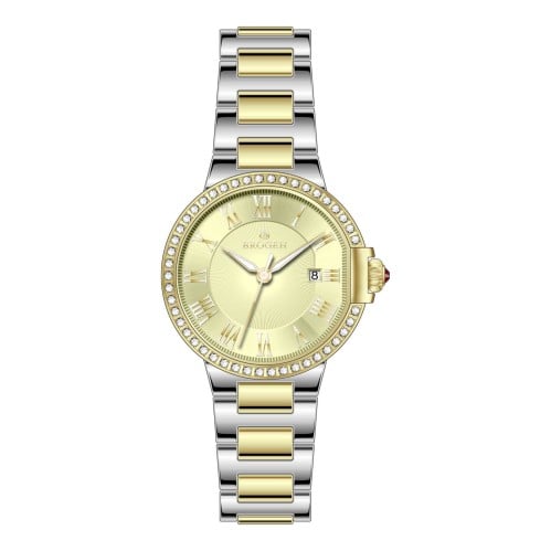 ساعةنسائي بروجيه 23002 لونين ذهبي ميناء ذهبي