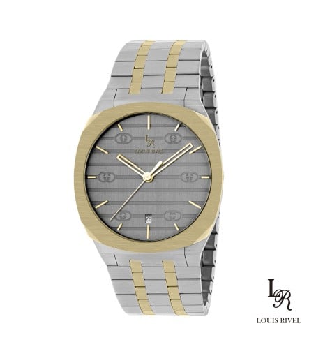 ساعة رجالي لويس ريفال 1040 لونين ذهبي ميناء رصاصي