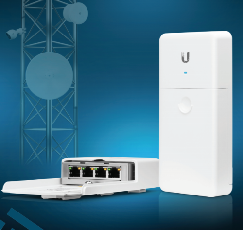 مقسم شبكة 4 مخرج خارجي نانو سويتش NanoSwitch outdoor 4-Port PoE