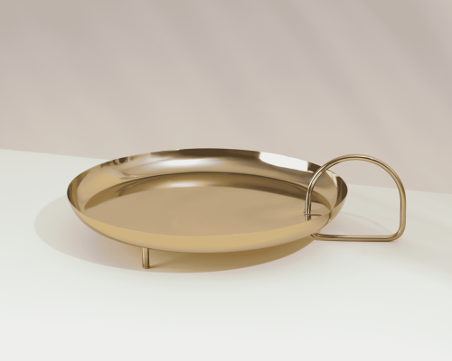 صينيه دائريه بتصميم انيق ذهبيه