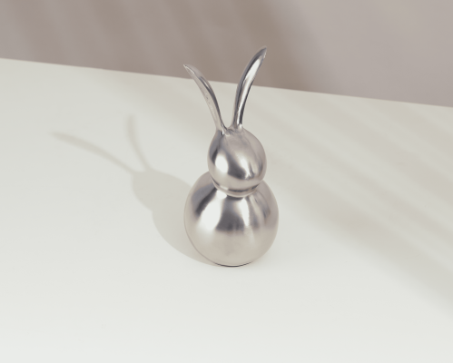 ديكور الارنب الاليف فضي