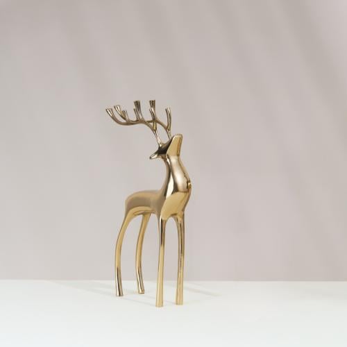 ديكور الغزال البري ذهبي صغير