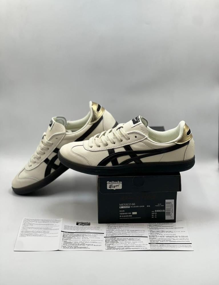 66 Cream Black Sepatu Onitsuka Tiger Mexico 66 Onitsuka Tiger