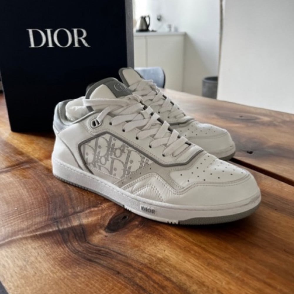 White and Gray Smooth Calfskin with White Dior Oblique