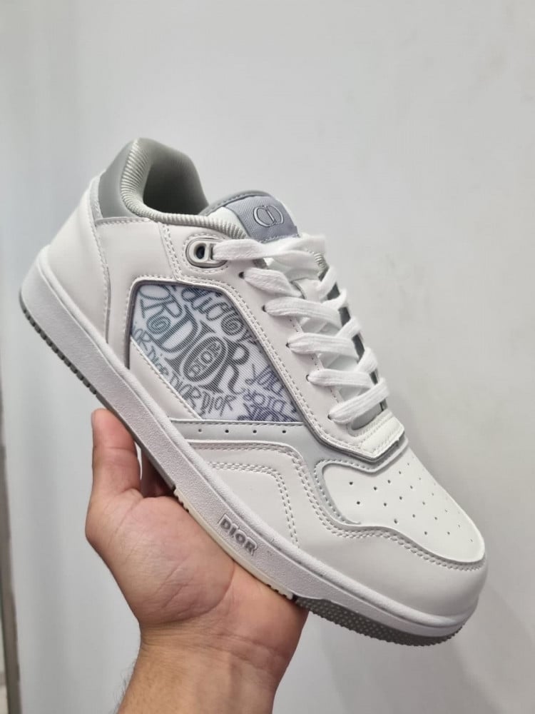 White and Gray Smooth Calfskin with White Dior Oblique