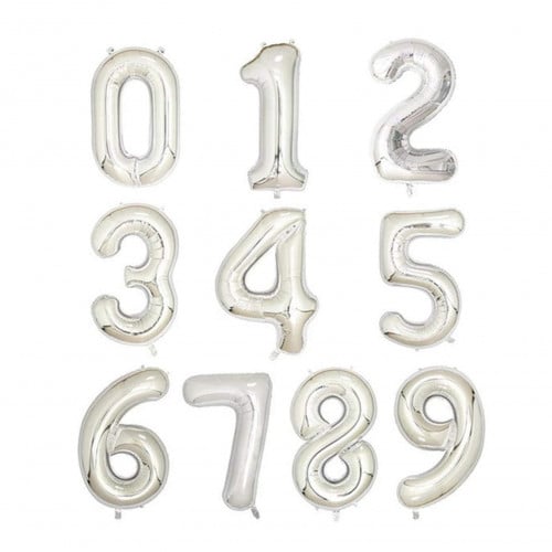 بالون رقم فضي