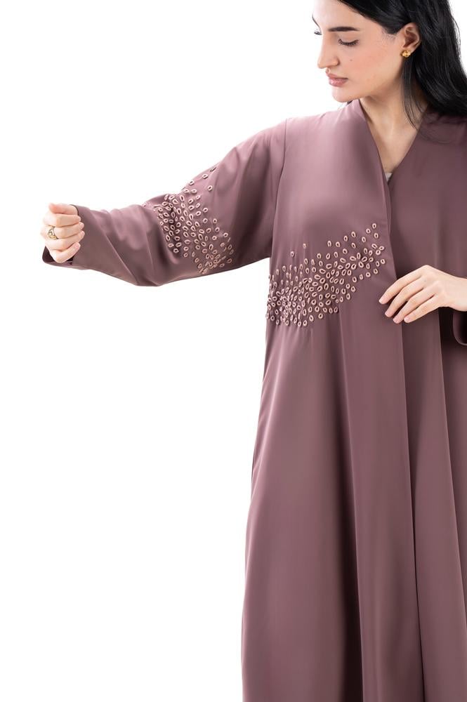 عباية بليزر لحمي كريب بتطريز يدوي - Loops