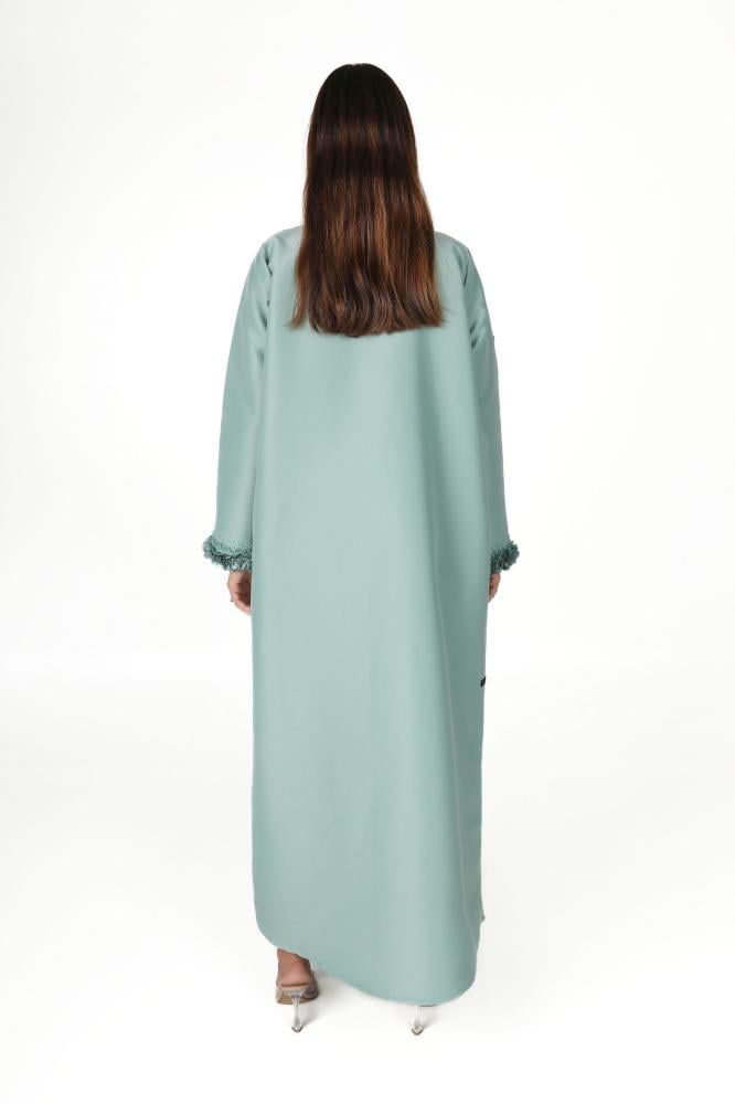 عباية تيفني تفته بمرد داخلي وتطريز على الكم - Norsin