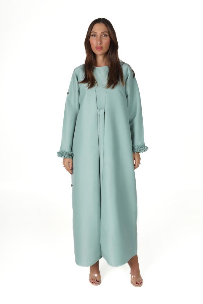 عباية تيفني تفته بمرد داخلي وتطريز على الكم - Norsin