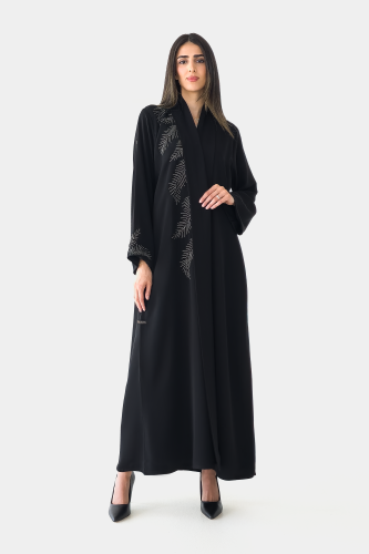 عباية سوداء فاخرة بتطريز انيق - Loretta