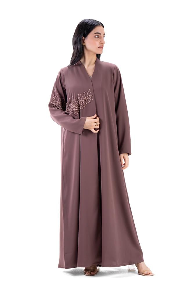 عباية بليزر لحمي كريب بتطريز يدوي - Loops