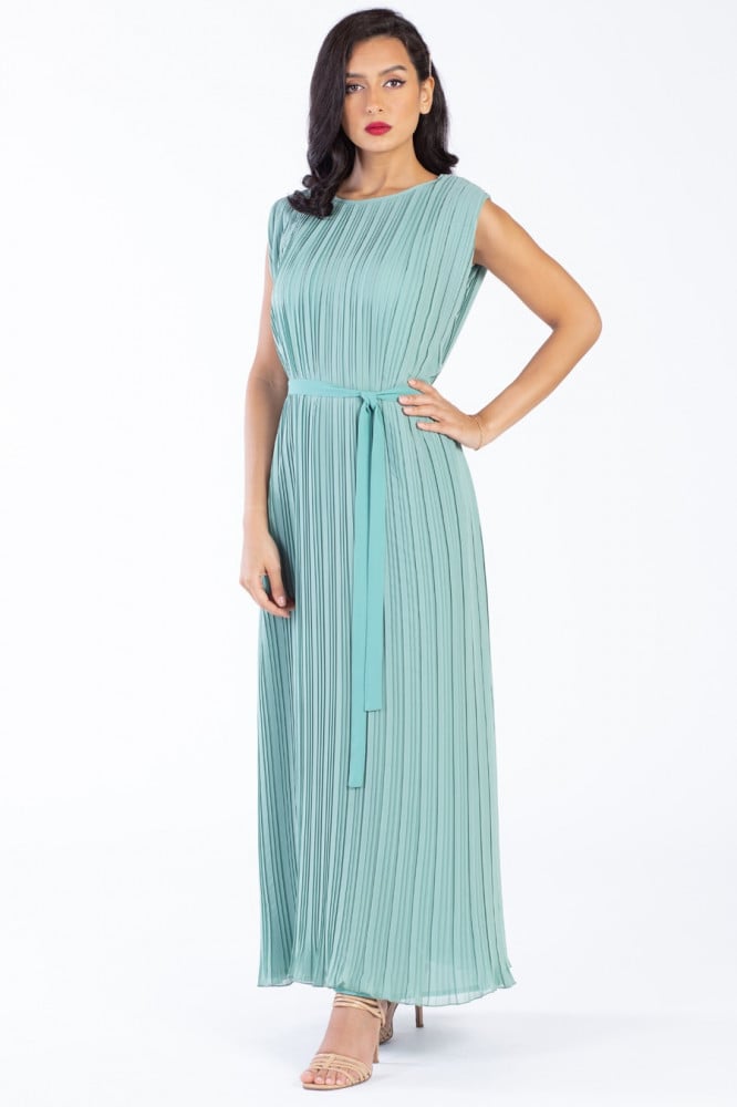 Chiffon dress with pleated cut tiffany - Pleats - عبايات لوزان